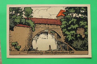 AK Nürnberg / 1910-20 / Litho / Kasematten Tor / Künstler Steinzeichnung Stein-Zeichnung / Monogramm L